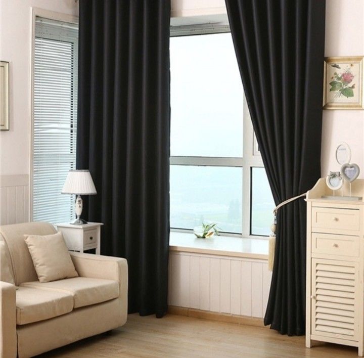 7.5ft. By 7.5ft. High Quality Black Plain Curtain