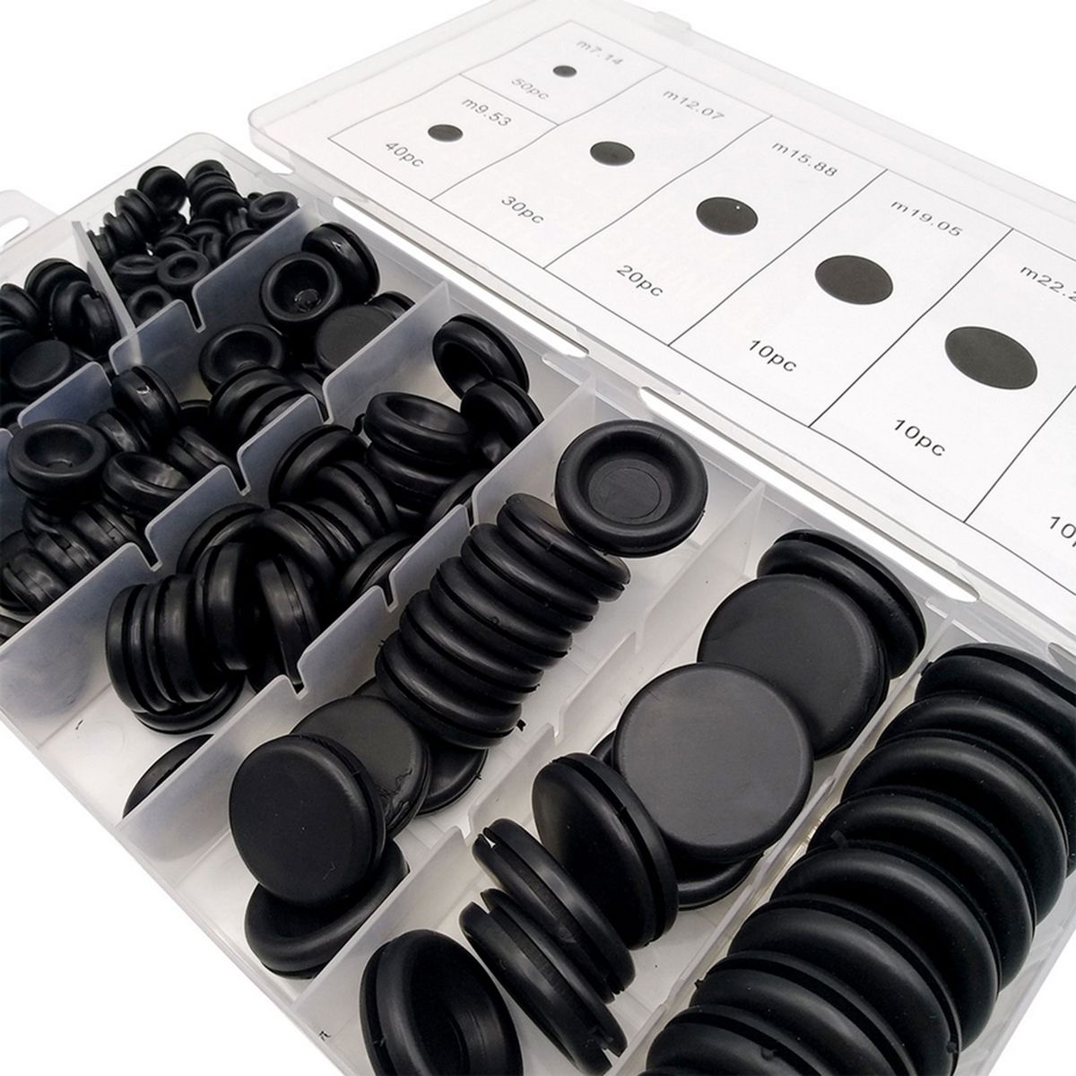170Pcs Rubber Grommets Assortment Firewall Hole Plug