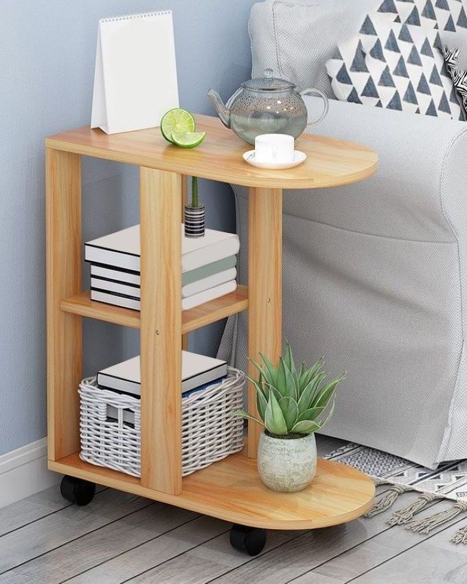 3-Tier Mobile Sofa Side Table Laptop Mini Desk With Wheels