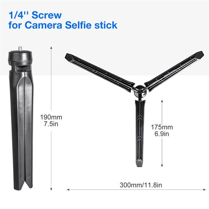 Dimmable 26cm LED selfie ring light with tripod and phone holder for makeup/live streaming