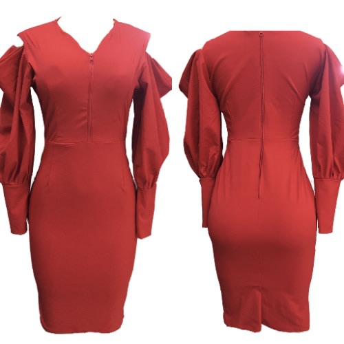 Stretchy Cooperate Gown - Red