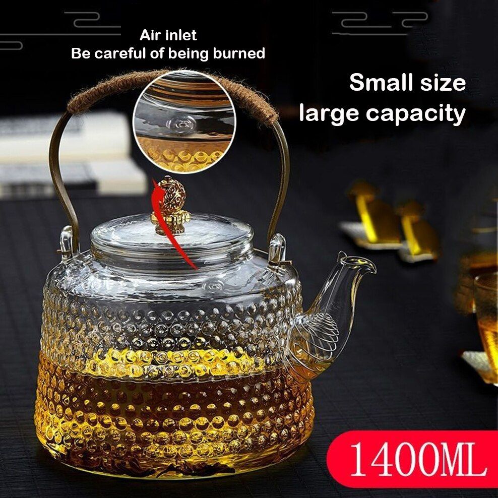 1.4L Thickened Glass Boiling Kettle High Temperature-1.4L