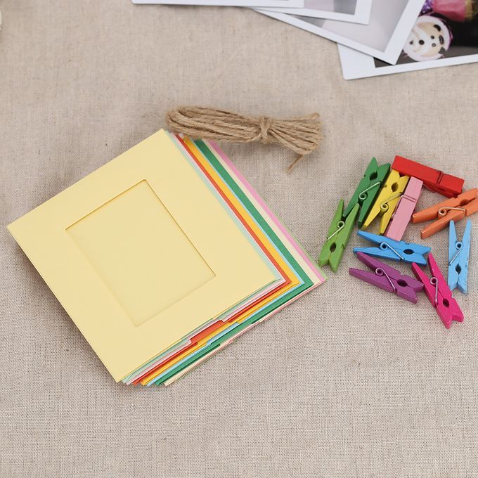 3" Photo Picture Wall Hang Frame Clip Clamp String Rope 3-
