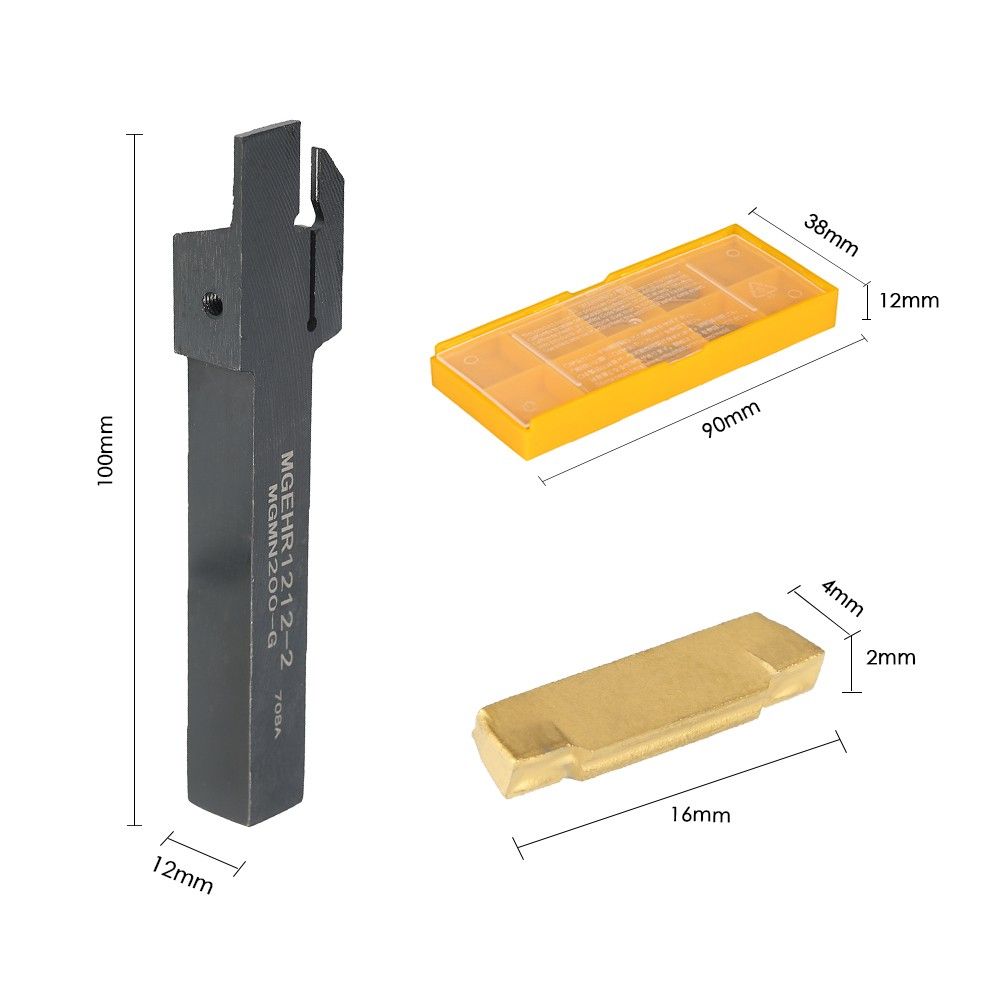 4pcs/box MGMN200 Carbide Inserts + 12 * 100mm MGEHR1212-2