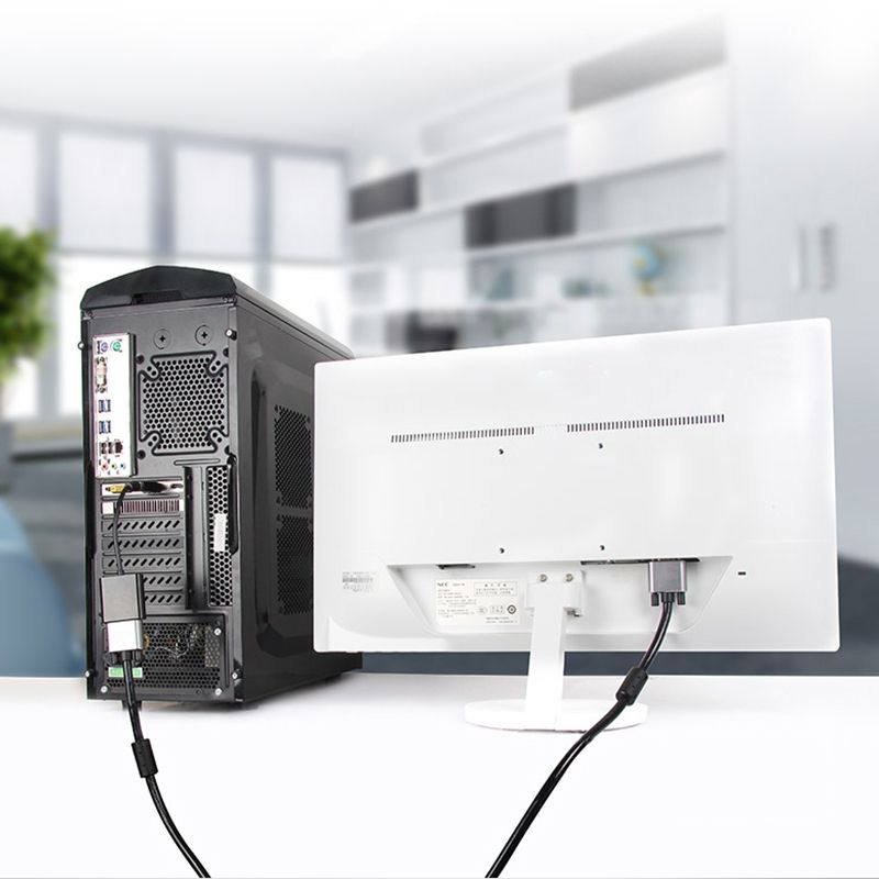 Display Port Male To VGA Female Converter, Length: 20cm(White)
