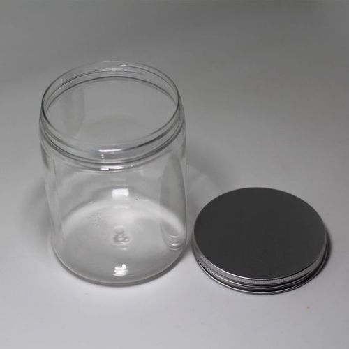 5PCs Of Empty 500g 16oz Clear Plastic Food Can Candy Container Tin With Aluminum Metal Lid