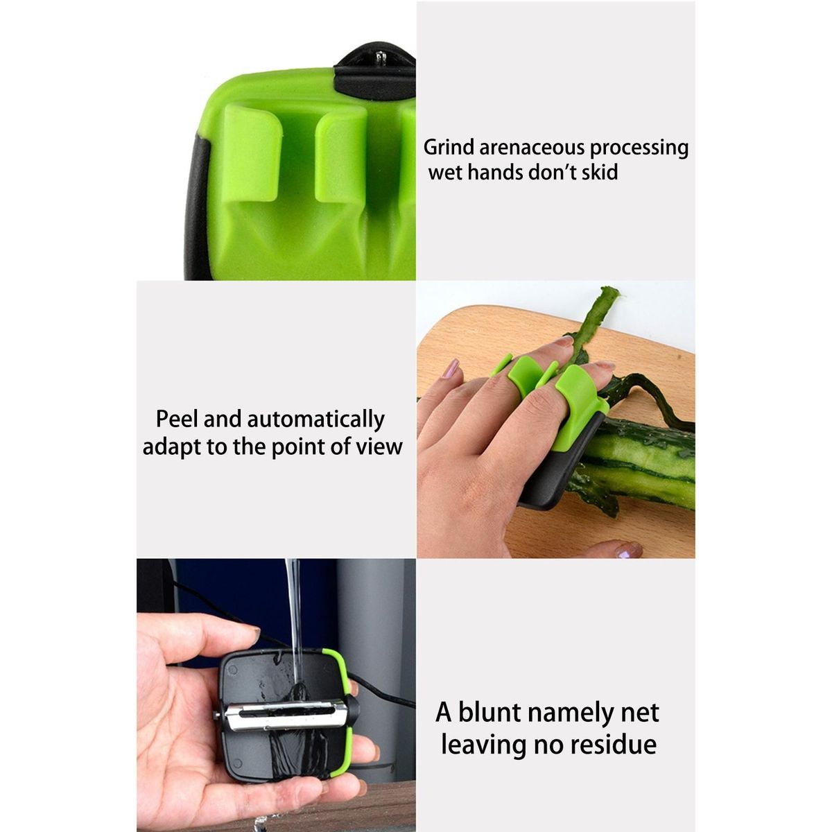 2 Pcs Fruit Graters Finger Grip Cabbage Graters Green and Black