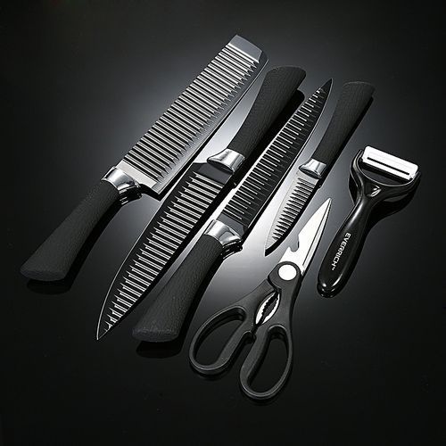 6pcs Of Set Of Kitchen Knives With Peeler And Scissors
