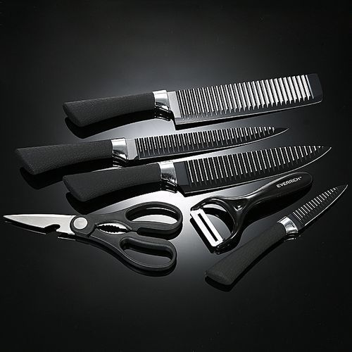 6pcs Of Set Of Kitchen Knives With Peeler And Scissors