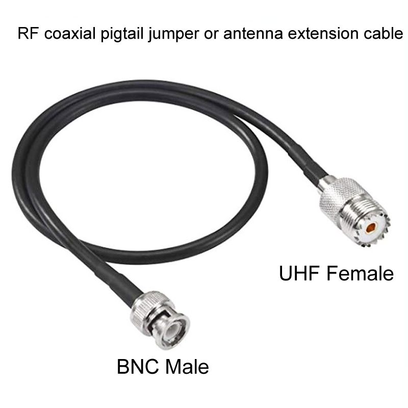 BNC Male To UHF Female RG58 Coaxial Cable, Cable Length:1m