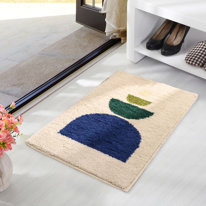 Bath Rug Comfortable Wear Resistant Rubber Back For B  Light Yellow