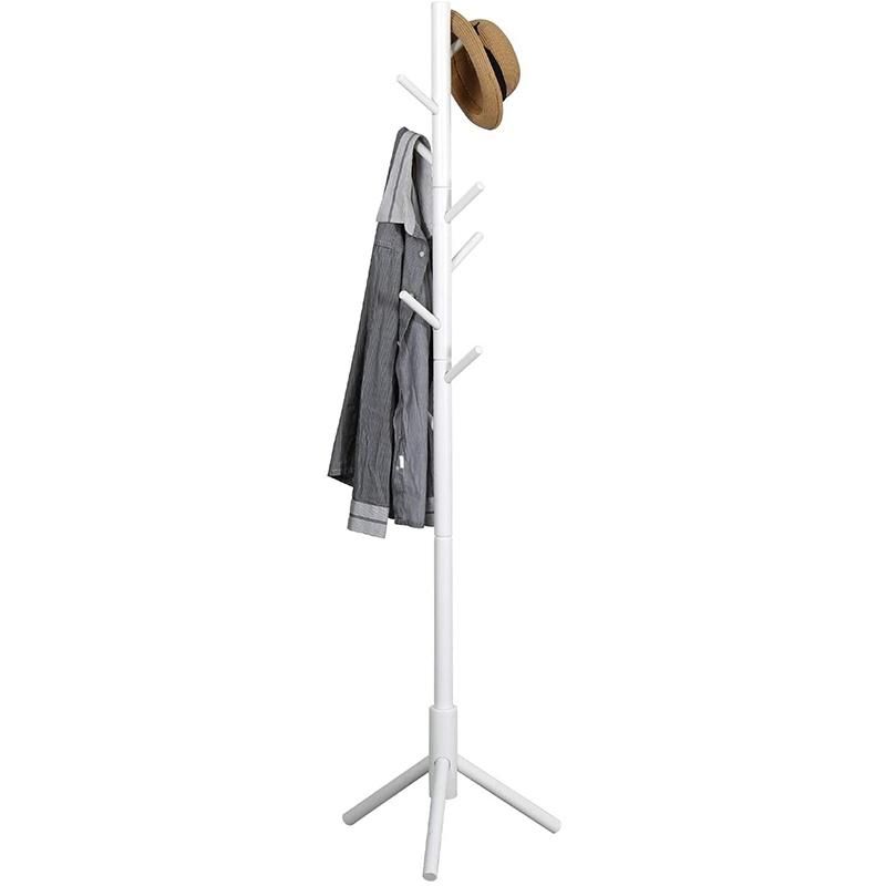 Coat Rack Stand, Entryway Hall Tree Wooden Coat Rack Hanger for Coat Jacket Hat Clothes Purse Scarves Handbags Umbrella