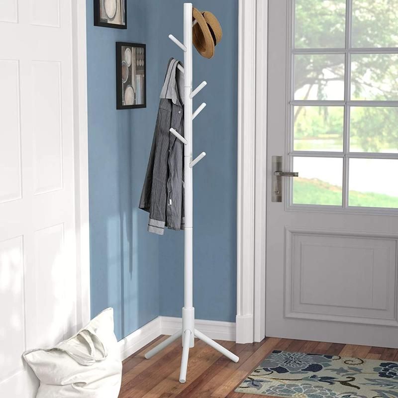 Coat Rack Stand, Entryway Hall Tree Wooden Coat Rack Hanger for Coat Jacket Hat Clothes Purse Scarves Handbags Umbrella