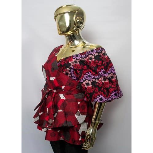 Asymmetric Wrap Peplum Top