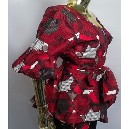 Asymmetric Wrap Peplum Top