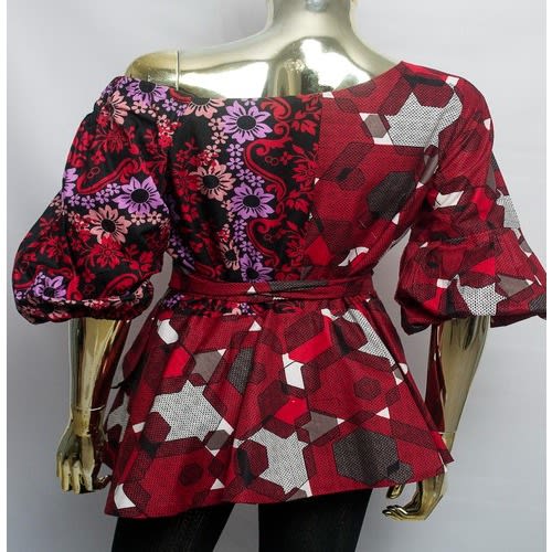 Asymmetric Wrap Peplum Top
