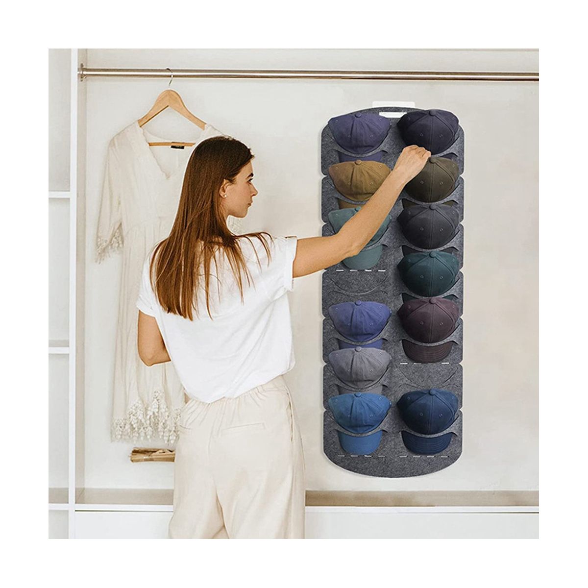 Felt Hat Storage Rack Cap Holder Wall Bag Clip Travel Cap