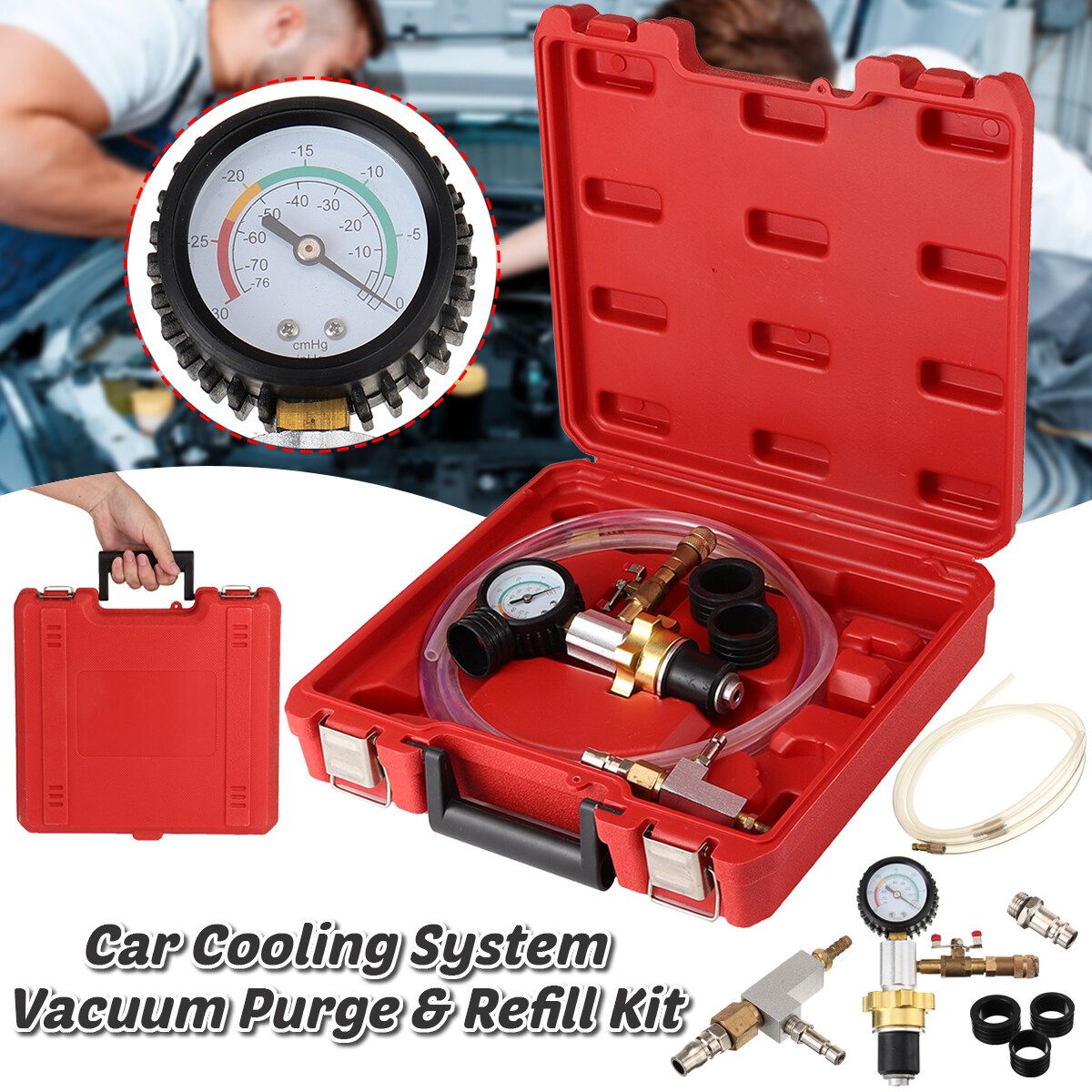 Auto Cooling System Vacuum Purge Replenishment Kit Quick Filling Coolant Tool Set For Easy Use