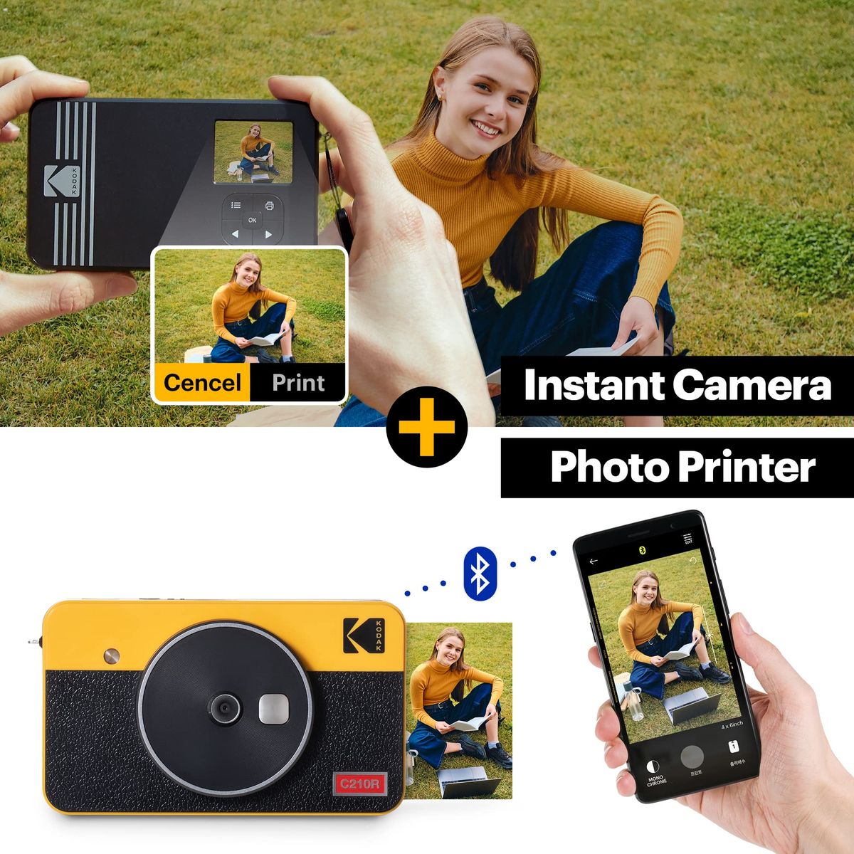 Retro Portable Wireless Instant Camera & Photo Printer