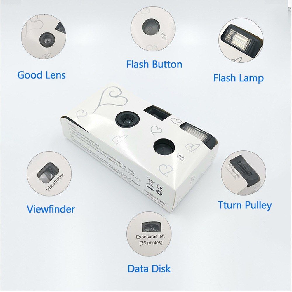 36 Photos Power Flash HD Single Use One Time Disposable Film