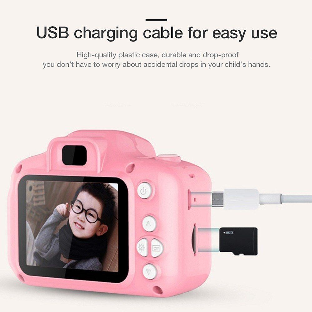 Kids Selfie Camera 2'' 8MP Toddler Camera Digital Video