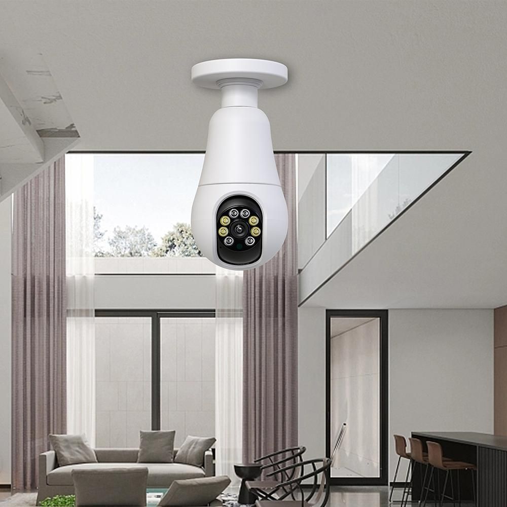 WiFi 360 Panoramic Bulb Camera 1080P Security Camera with 2.4&5GHZ WiFi 360 Degree Panoramic viewing Wireless Home Surveillance Camera Night Vision Two Way Audio Smart Motion Detection