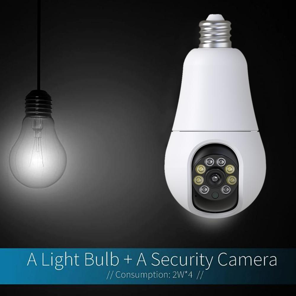 WiFi 360 Panoramic Bulb Camera 1080P Security Camera with 2.4&5GHZ WiFi 360 Degree Panoramic viewing Wireless Home Surveillance Camera Night Vision Two Way Audio Smart Motion Detection