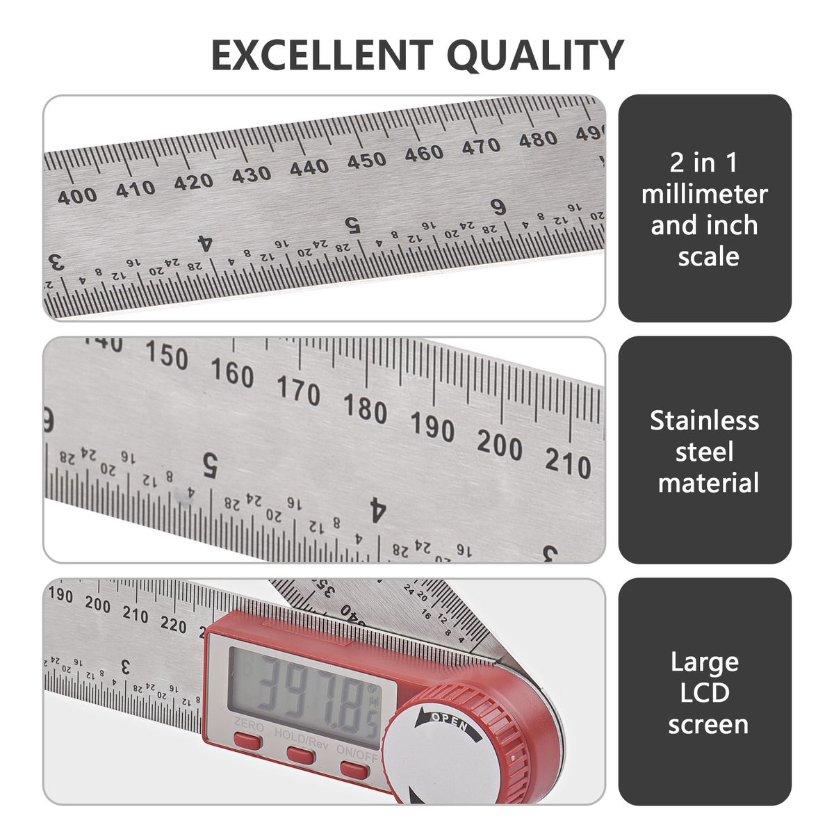 Digital Angle Finder Ruler 11inch/ 300mm Stainless Steel