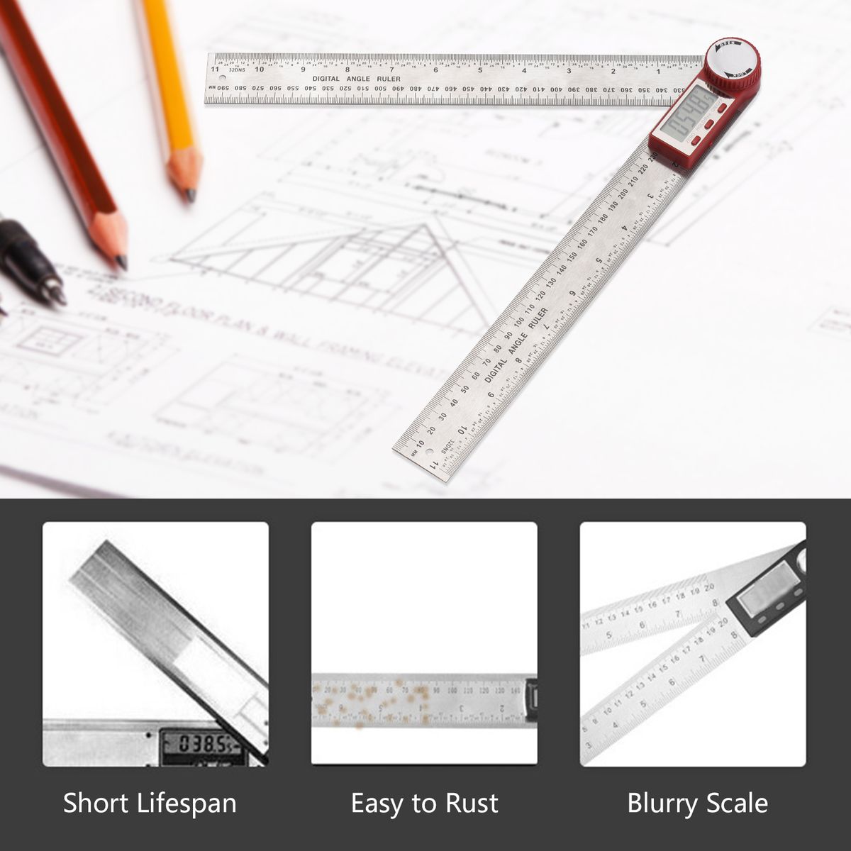 Digital Angle Finder Ruler 11inch/ 300mm Stainless Steel