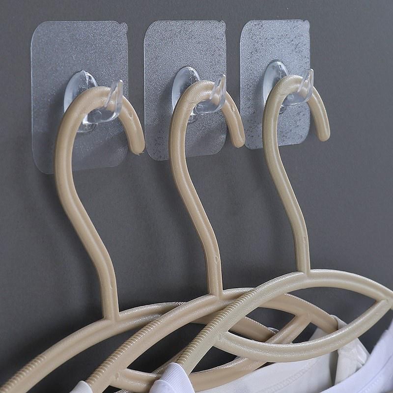 10PCS Self Adhesive Door Wall Hangers Hooks No Rusting Transparent