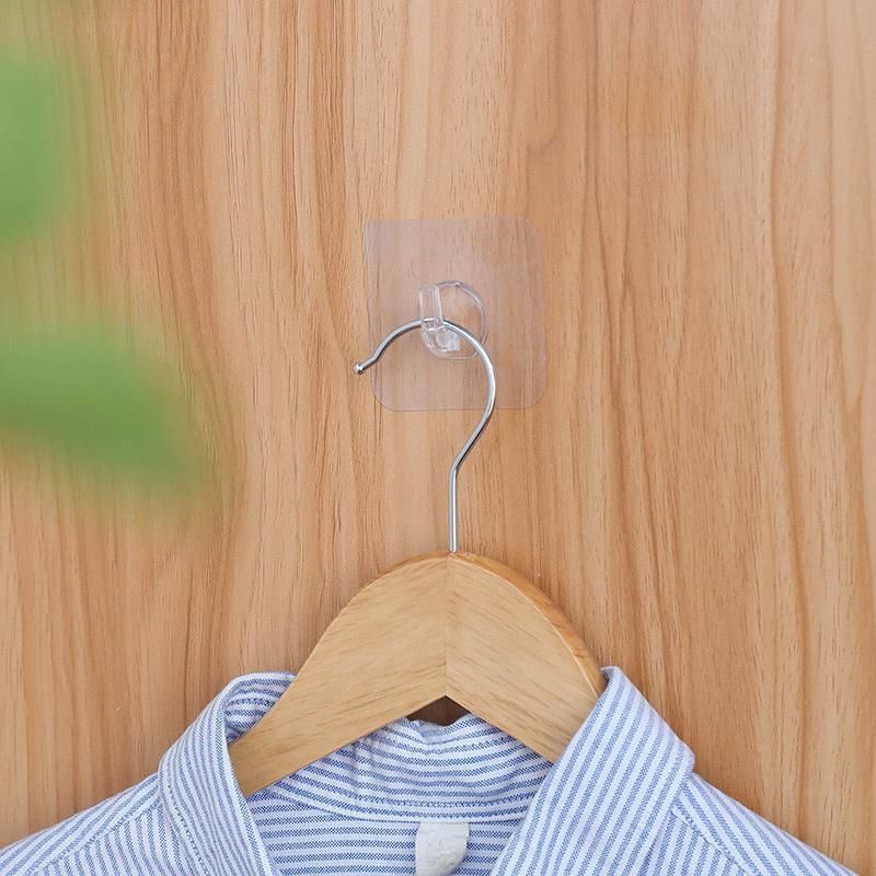 10PCS Self Adhesive Door Wall Hangers Hooks No Rusting Transparent