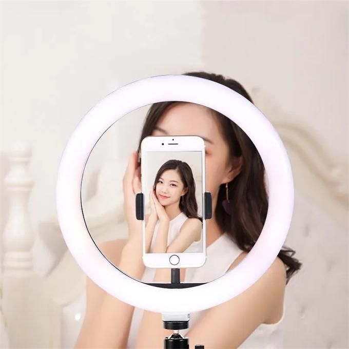 10 Inch Selfie Ring Light with Tripod and Phone Holder for Youtube Live Makeup