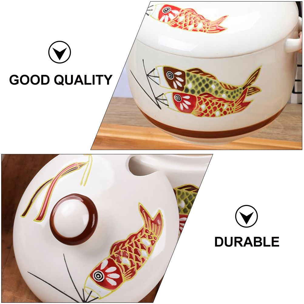 Cooking Stew Bowl Clay Casserole Steam Pots Cup Lid Bowls