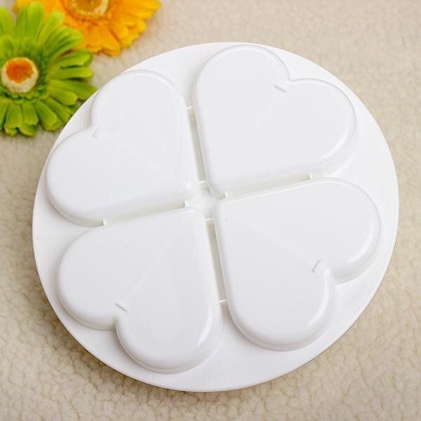 4 Eggs Microwave Heart Steamer Poacher Mold Cookware Tool Kitchen Oven Cooker