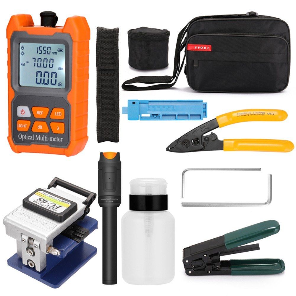 Fiber Optic FTTH Tool Kit Optical Power Meter Fiber Cleaver