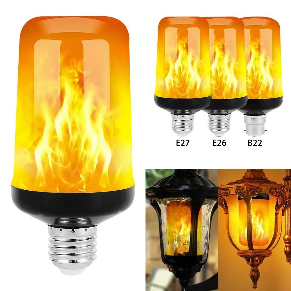 4 pcs Light Bulb Emulation Dynamic Light LED Flame Light Fire Effect Light