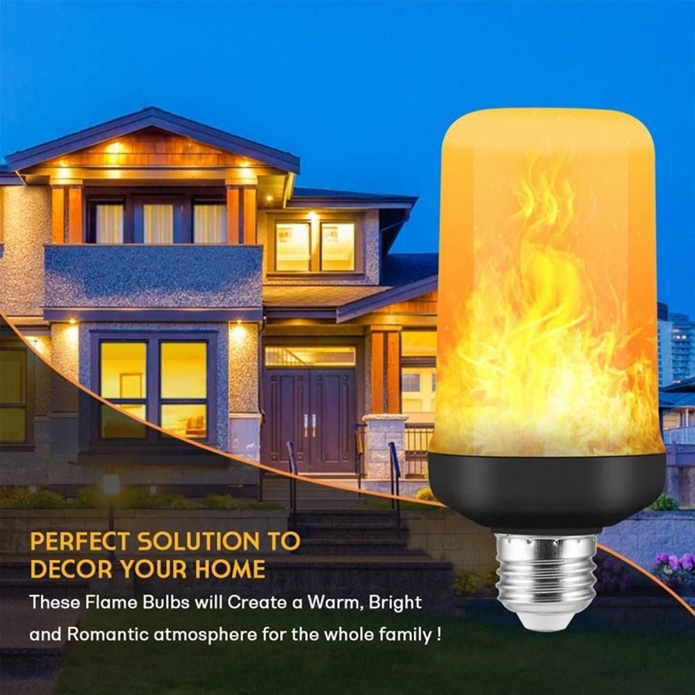 4 pcs Light Bulb Emulation Dynamic Light LED Flame Light Fire Effect Light