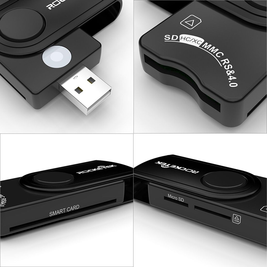 USB3.0 + TF/SD + SIM + Smart Card Multi-function Card Reader