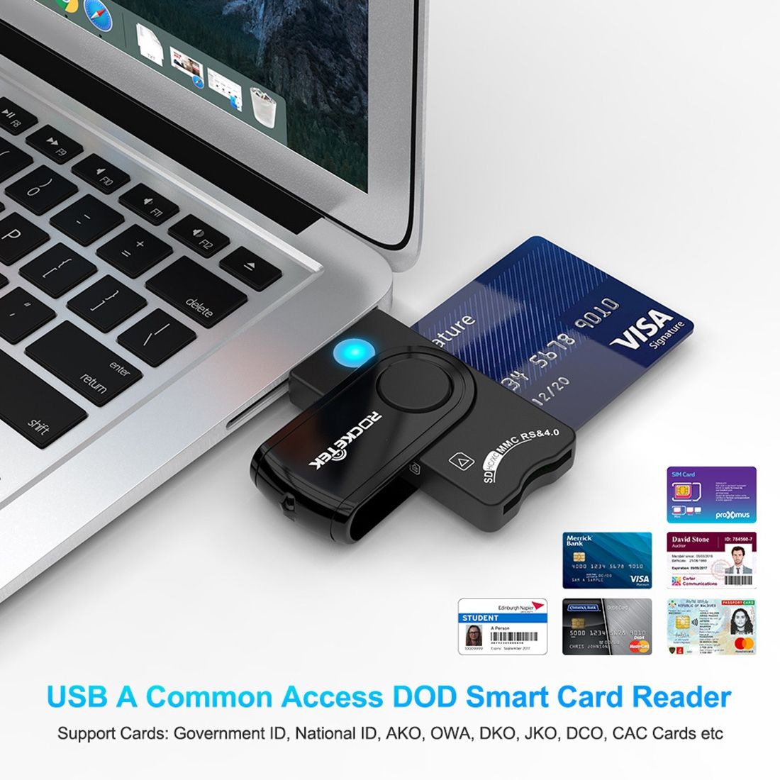 USB3.0 + TF/SD + SIM + Smart Card Multi-function Card Reader
