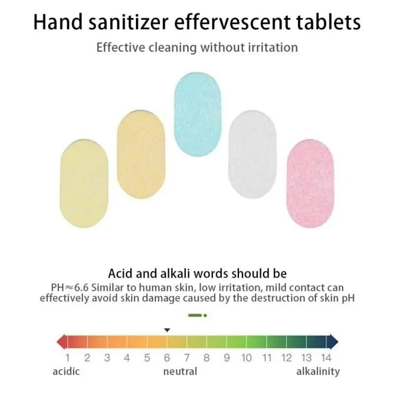 10PCS Water Melt Effervescent Tablet Hand Washing With Rich Foam Washing FoamHand Sanitizer For Skin Cleaning