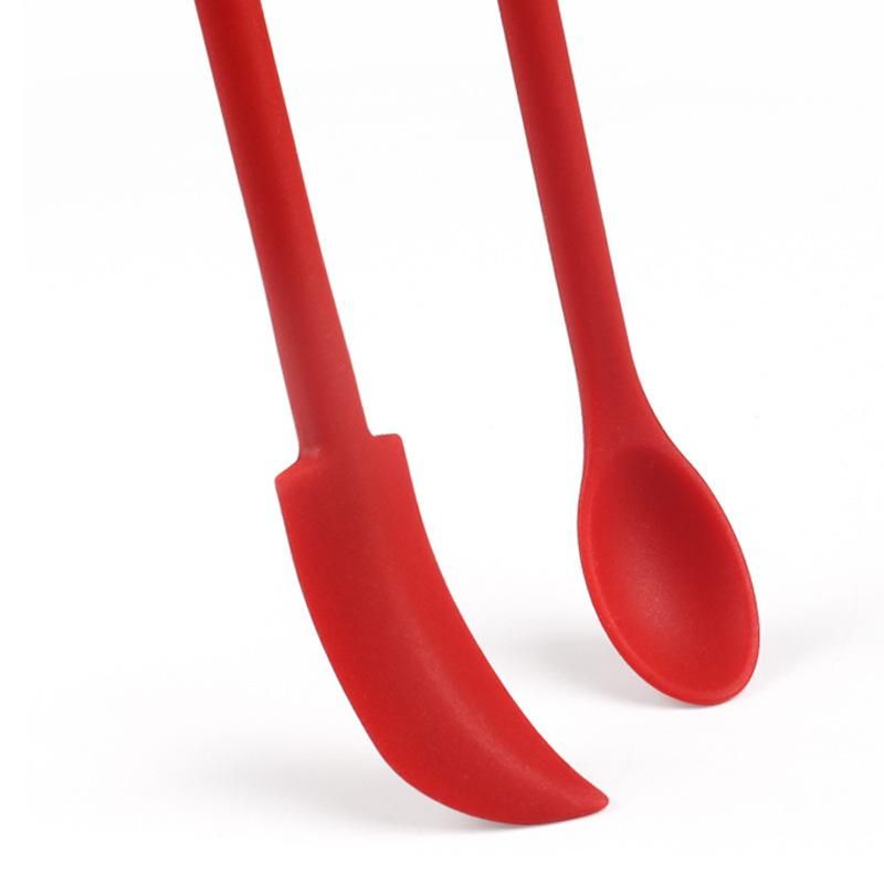 Creative new silicone mini double-headed spatula scraper set cosmetic bottle lotion bottle scraper jam spatula three piece black