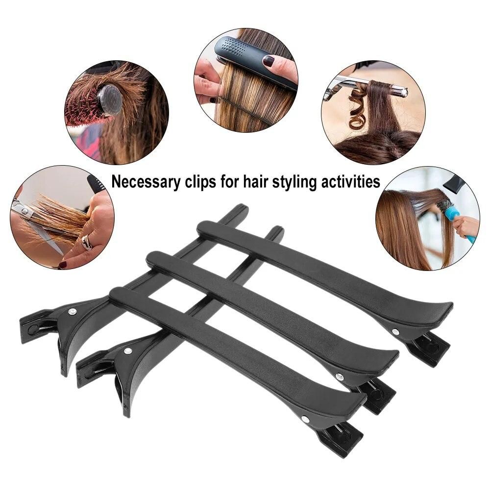 12Pcs Plastic Hairpins Alligator Hair Clips Salon Sectioning Grip Single Prong Crocodile Hair Clamp Hairdressing Styling Tool