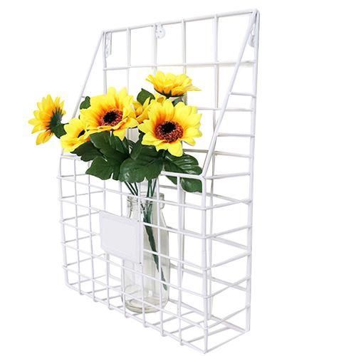 Simple Iron Grid Book Shelf Home Wall Decoration