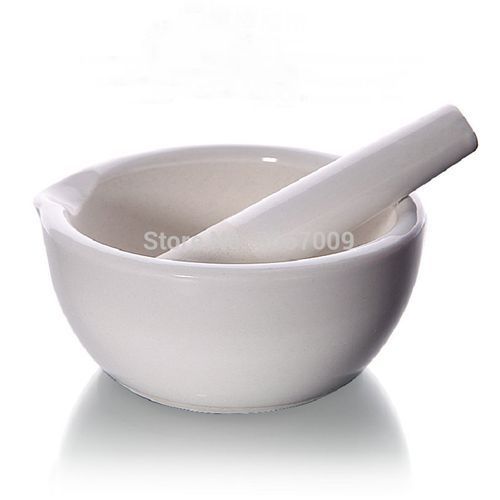 1PC Lab Porcelain Mortar And Pestle White Mixing Grinding Bowl