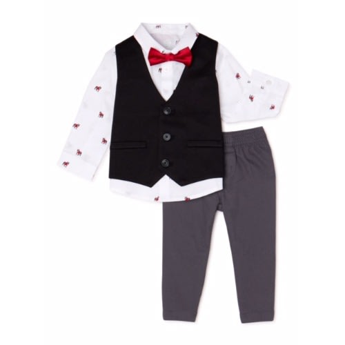Toddler Boys Button Down Shirt, Vest & Pant Suit