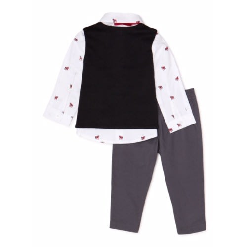 Toddler Boys Button Down Shirt, Vest & Pant Suit