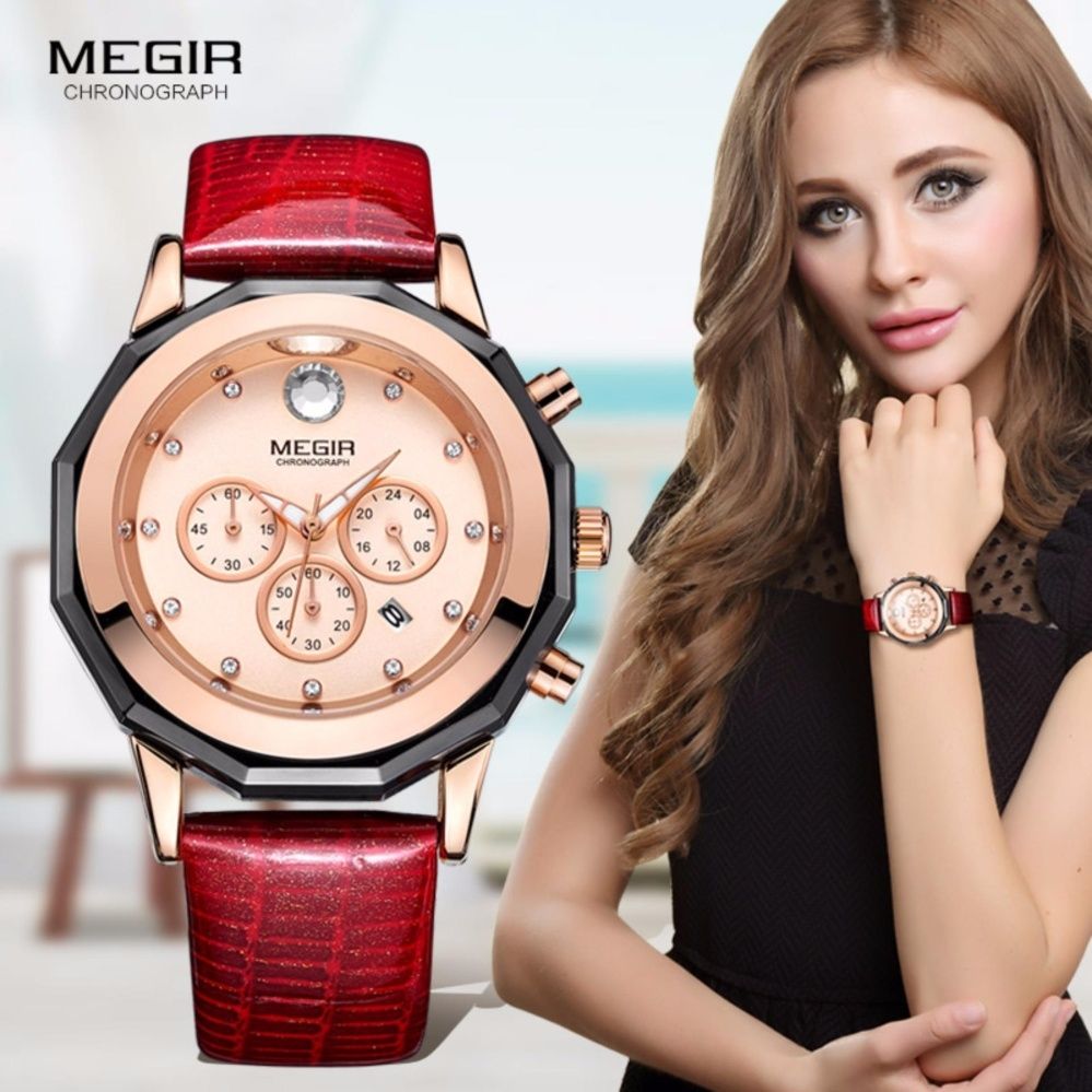 Women Watches Fashion Leather Quartz Ladies Wrist Watch Clock 2042
