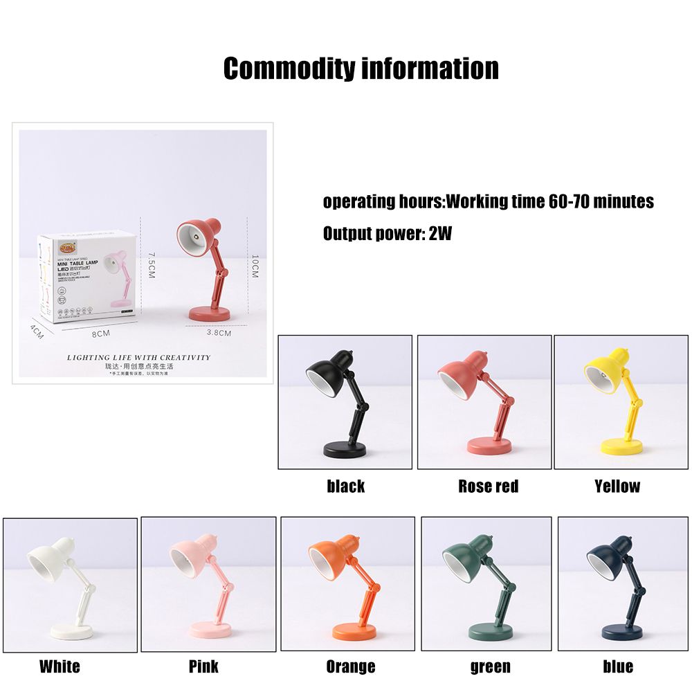 LED Table Lamp Mini Fold-able Night Reading Book Lamps For