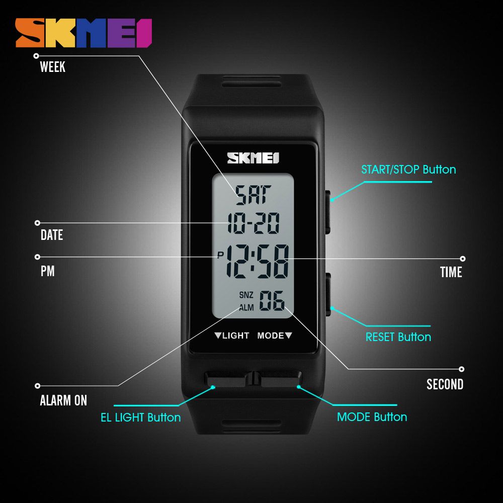 Womens Wristwatch Sports Outdoor WirstWristwatch Time Waterproof Week Display