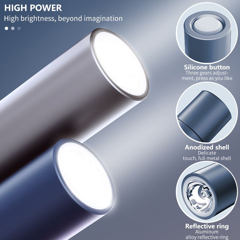 Mini LED Flashlight Power-Bank Brightness Mobile Power USB